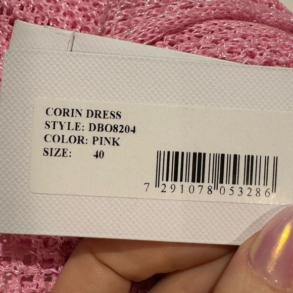 DODO BAR OR Metallic Pink Crocheted Corin Midi Dress Size IT40 US4 NWT - Picture 9 of 9